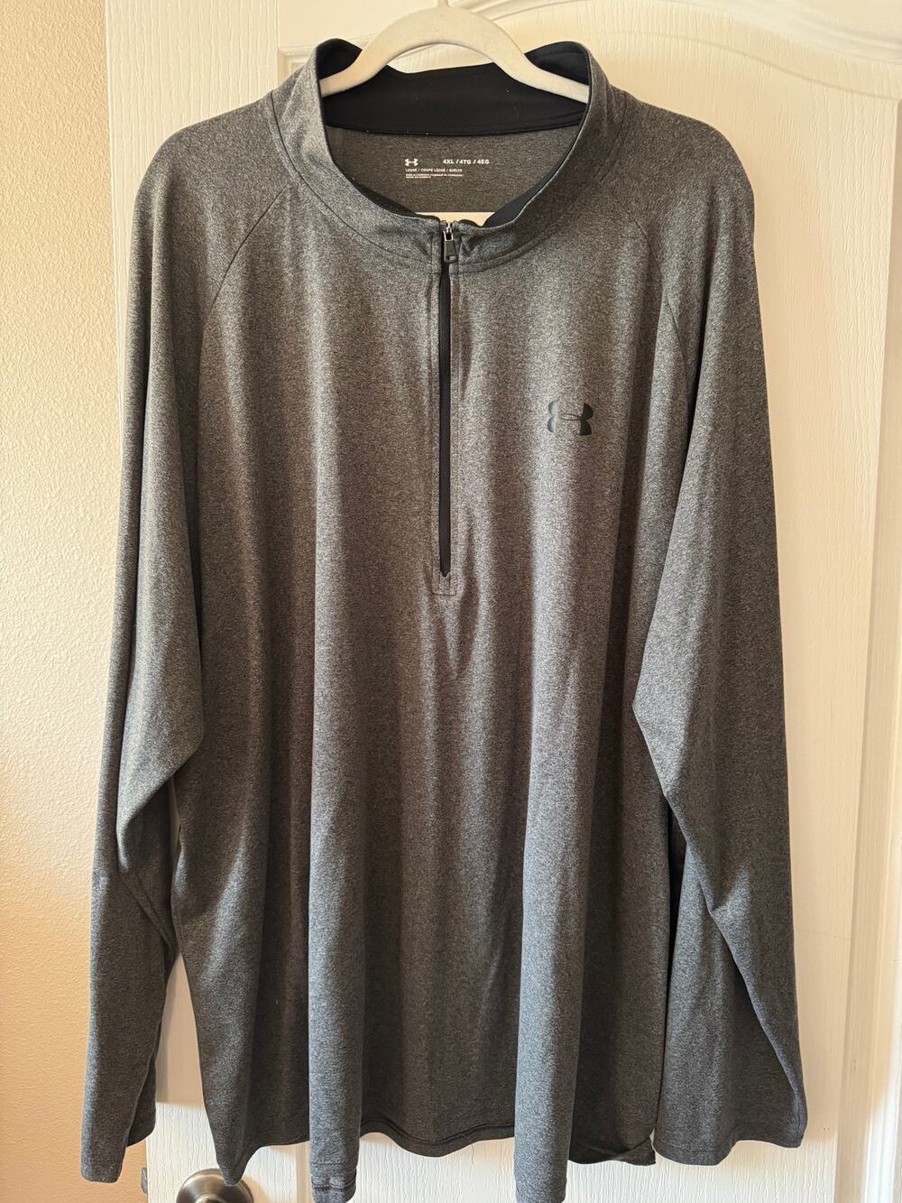 Under Armour 4XL Gray Quarter Zip Pullover Loose Fit Athleisure Sporty Golfcore